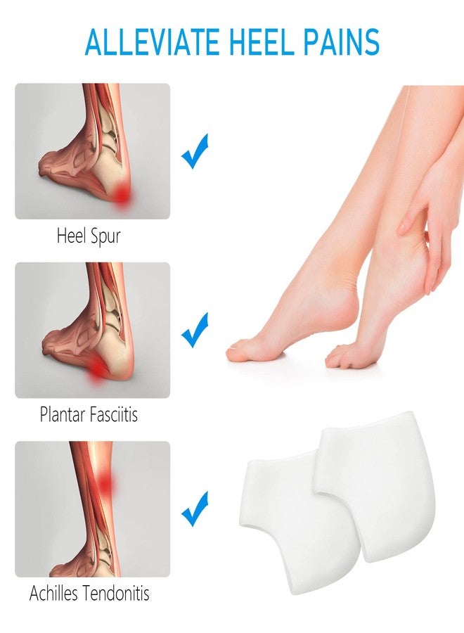 Dr.Pedi Heel Protectors 3 Pairs Heel Cups for Heel Pain Relief Gel Heel Pads for Women and Men Silicone Socks Moisturizing for Blister, Cracked Foot - Image 2